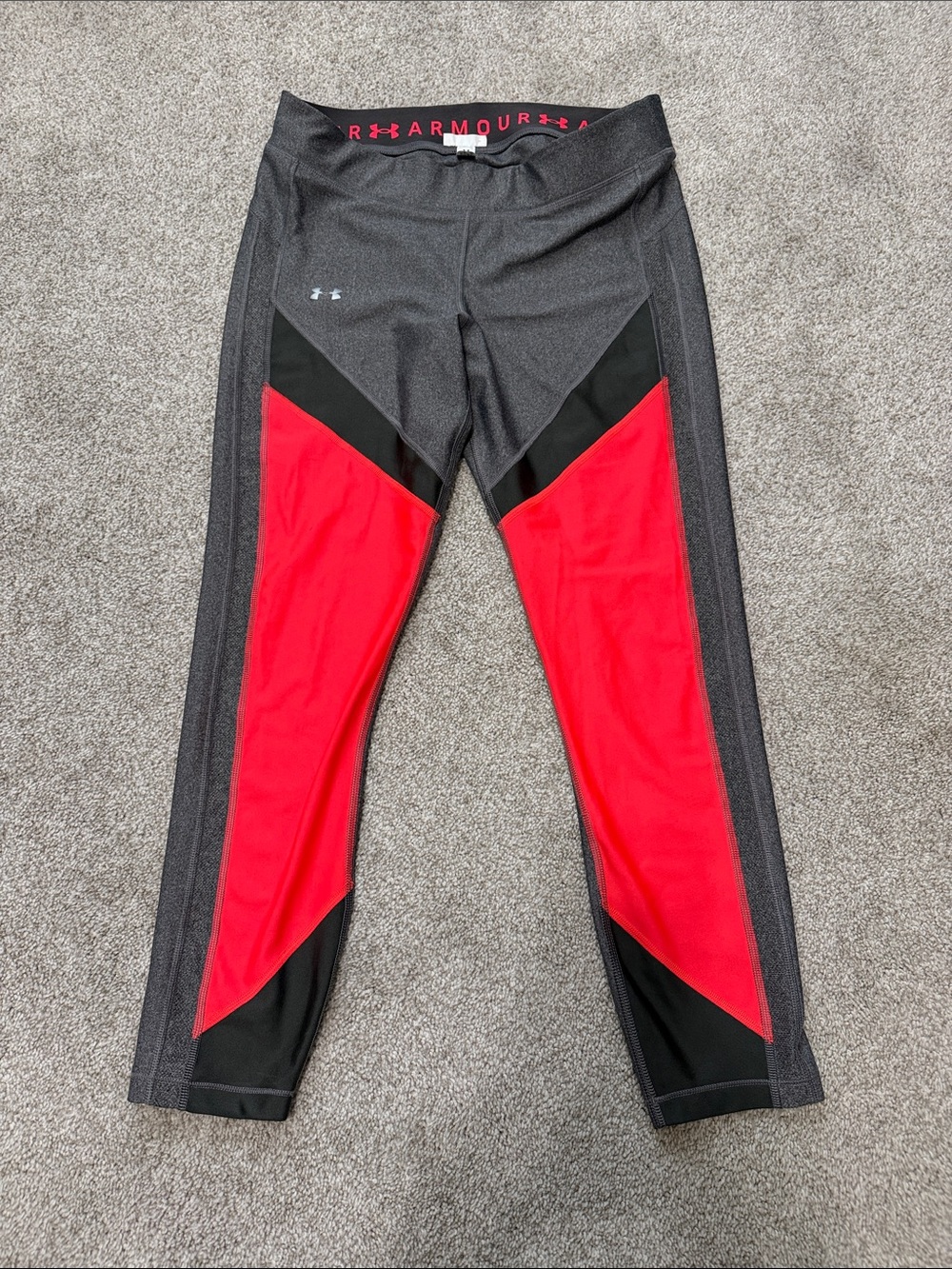Under Armour Charcoal, Black & Red Performance Leggings